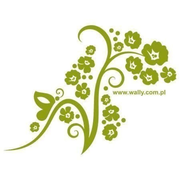 Chinese painting template 38 - Graphic design featuring wavy lines and flowers.