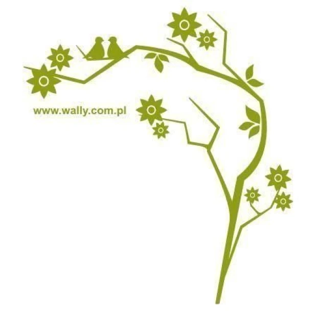 Japanese painting template 08 - Graphic design featuring branches, birds, and flowers in various shapes.