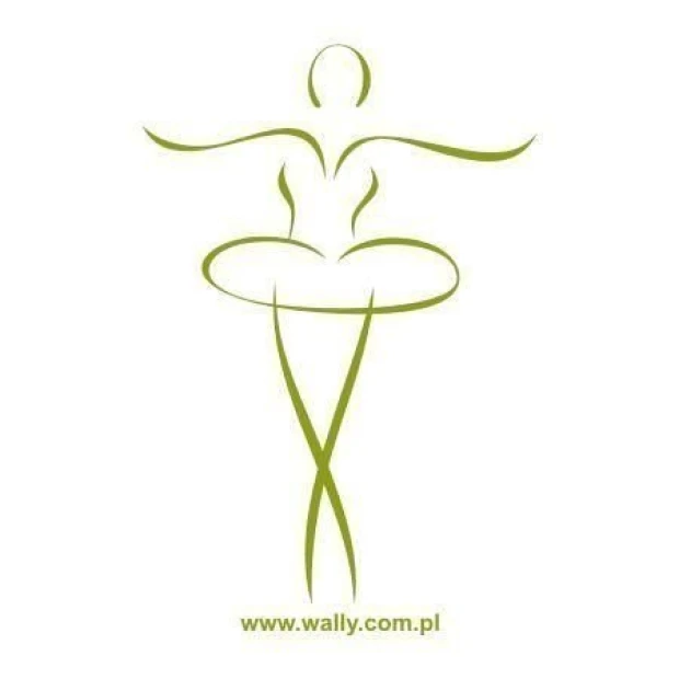 Painting template lady 38 - Graphic design. Dancer figure with raised arms, wearing a circular skirt.