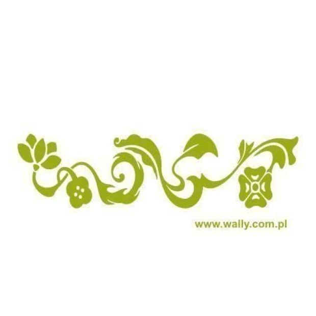 Climbing plant painting stencil 031 - Graphic design with flowers and wavy lines.