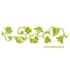Climbing plant stencil 034 - A graphic design featuring vines with flowers and leaves in wavy lines.
