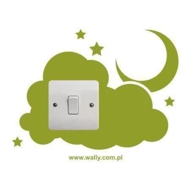 Charming contact painting template 11 in cloud shape with a moon, perfect for a child\'s room.