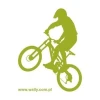 Dynamic painting template bike 006 in vibrant green, perfect for a modern room.