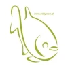 Stylish fish painting template 30 in a soft green shade, perfect for a child\'s room or nursery.
