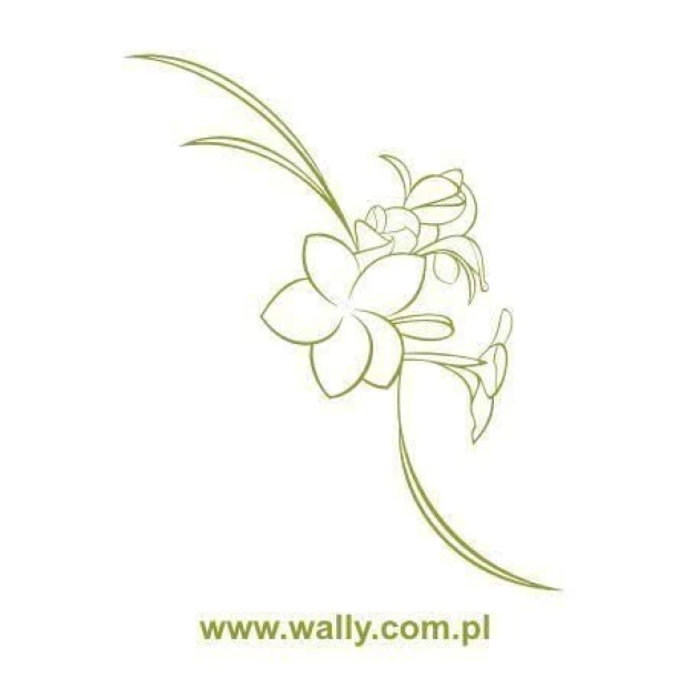 Delicate floral painting stencil 017 in pastel shades, perfect for a romantic interior.