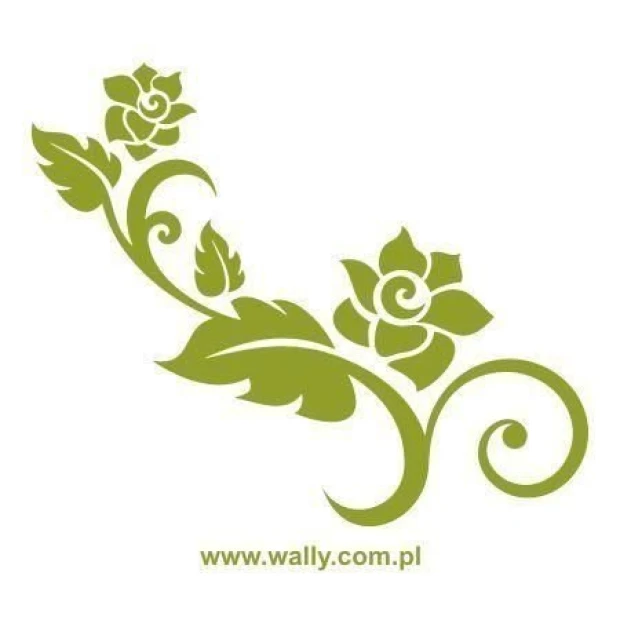 Stylish floral painting template 052 in shades of green, perfect for decorating walls in a modern setting.