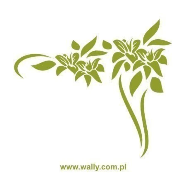 Elegant floral painting template 071 in shades of green, perfect for a modern interior.