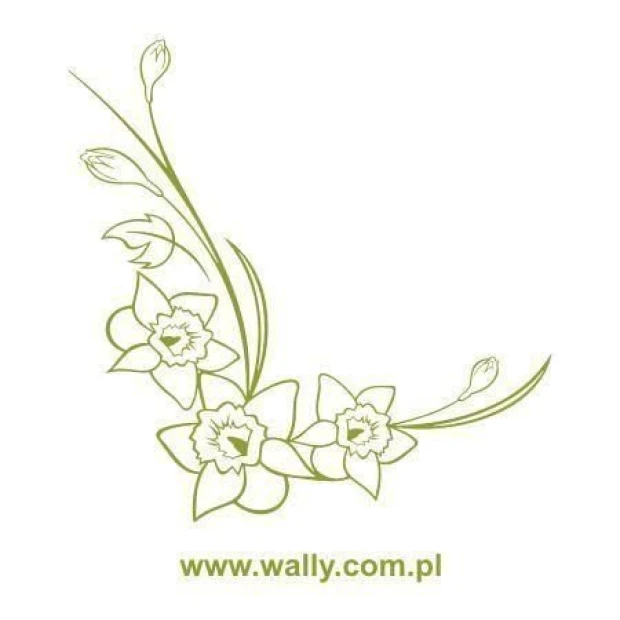 Elegant floral painting template 093 in soft green shades, perfect for modern interiors.