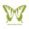 Elegant butterfly painting template 001 in vibrant green, perfect for brightening up a child\'s room.