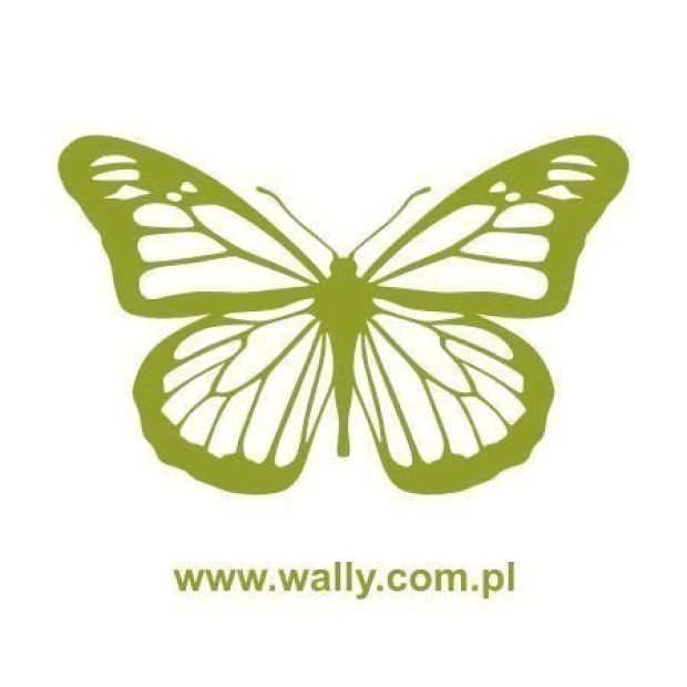 Butterfly painting stencil 003 in muted green, perfect for brightening up a child\'s room.