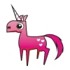 Charming unicorn sticker in pastel colors, perfect for decorating a girl\'s room.