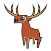 Deer sticker 03 in a cheerful illustration style, perfect for a cozy children\'s room.