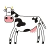 Charming minimalist cow sticker, perfect for a child\'s room or creative office.
