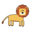 Lion sticker 13 in cheerful colors, perfect for a child\'s room, adding charm and energy to any space.