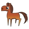Charming foal sticker in warm brown tones, perfect for a child\'s room or creative space.