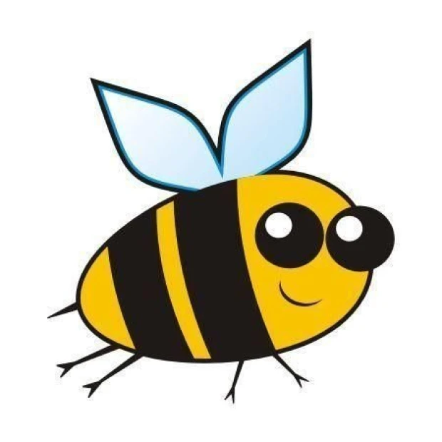 Colorful bee sticker, perfect for a child\'s room, adding charm and energy.