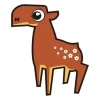 Fawn sticker 06 in a cheerful, child-friendly style, perfect for decorating a child\'s room.