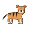 Charming tiger sticker in a cozy children\'s room, adding a cheerful touch to the decor.