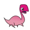 Charming pink dinosaur sticker, perfect for decorating a little girl\'s room.