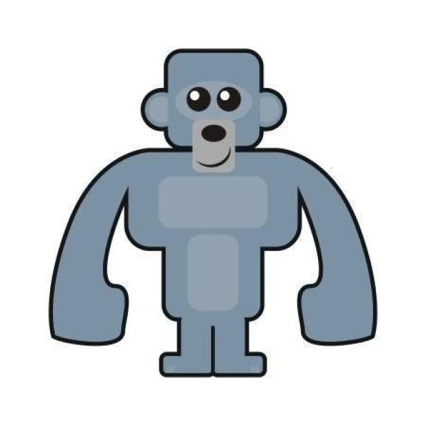 Charming minimalist gorilla sticker, perfect for a child\'s room, adding a joyful touch.