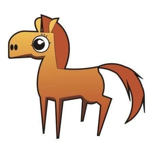 Charming cartoon-style mare sticker, perfect for a child\'s room, adding a cheerful touch.