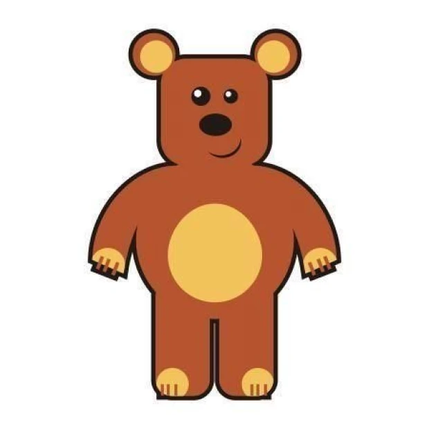 Charming bear sticker in warm browns, perfect for a child\'s room, adding coziness and charm.