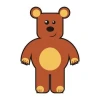 Charming bear sticker in warm browns, perfect for a child\'s room, adding coziness and charm.