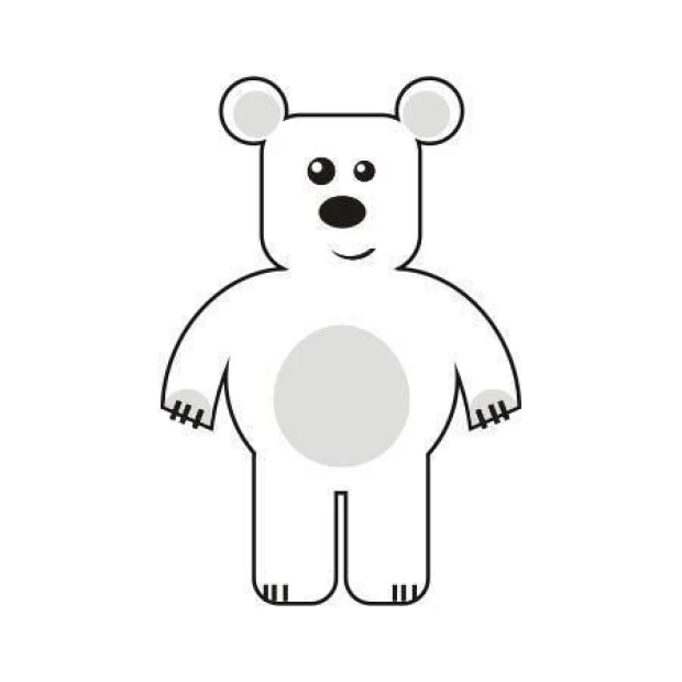 Charming sticker featuring a white bear, perfect for a cozy children\'s room.