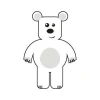 Charming sticker featuring a white bear, perfect for a cozy children\'s room.