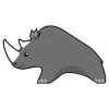 Rhino graphic sticker, perfect for a cozy children\'s room, adding a cheerful touch.