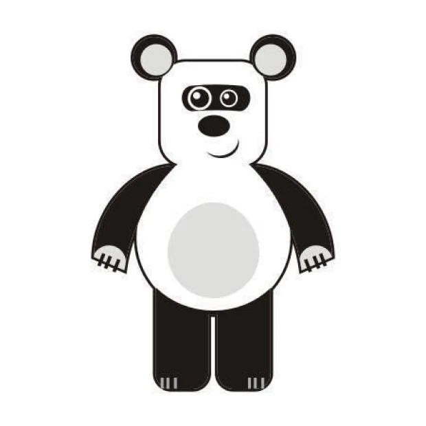 Panda sticker 22 in a cheerful, minimalist style, perfect for a child\'s room or creative space.