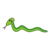 Cheerful green snake sticker, perfect for a colorful children\'s room or creative space.