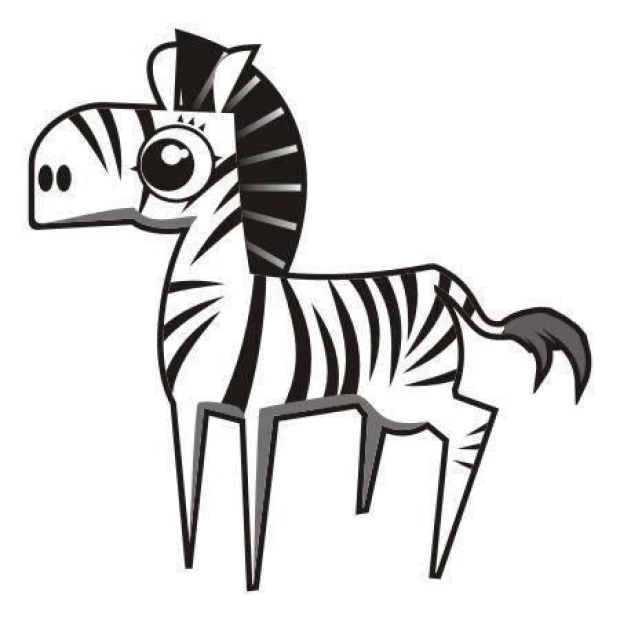 Zebra sticker 08 in a cheerful children\'s style, perfect for decorating a little explorer\'s room.