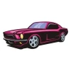 Stylish car sticker in bold pink, perfect for a young automotive enthusiast\'s room.