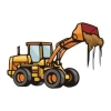 Colorful bulldozer sticker, perfect for a little builder\'s room, adding energy and joy to the space.