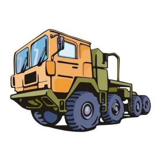 Colorful truck sticker in an illustrated style, perfect for a young car enthusiast\'s room.