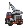 Crane sticker 39 in a cheerful style, perfect for a little builder\'s room, adding color and energy.