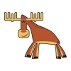 Cheerful cartoon moose, perfect for decorating a child\'s room or play area.