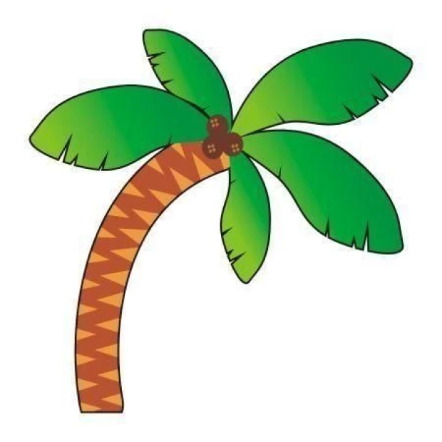 Stylish palm sticker 33 in fresh green shades, perfect for a colorful children\'s room.