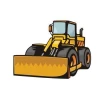 Bulldozer sticker 37 in an illustrative style, perfect for a little builder\'s room, adding energy.