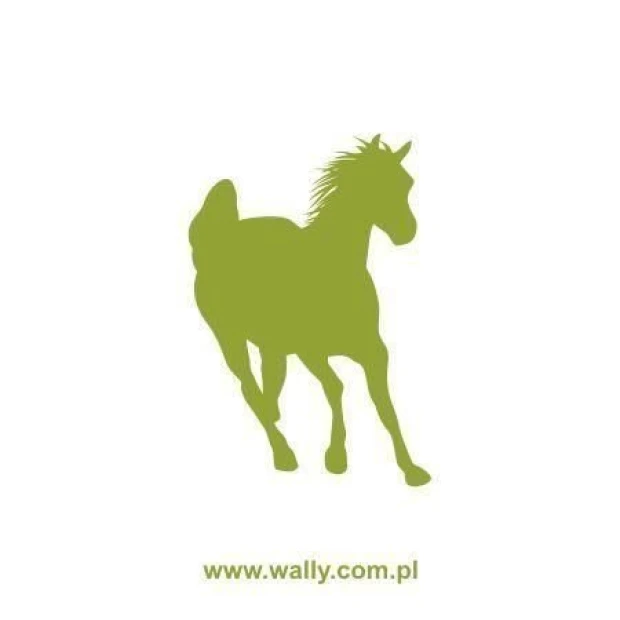 Stylish horse painting template 101 in an energetic shade of green, perfect for a child\'s room.