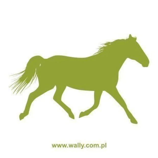 Stylish painting template featuring a horse in an energetic green shade, perfect for children\'s rooms.