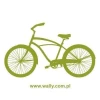 Stylish bike painting template in a soft green shade, perfect for a modern children\'s room.