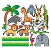 Animal sticker set in cheerful colors, perfect for a child\'s room, adding charm and creativity.