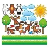 Colorful animal sticker set, perfect for decorating a child\'s room, adds a cheerful touch.
