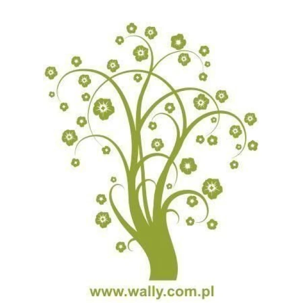 Stylish tree painting template 0771 in a fresh green shade, perfect for decorating modern spaces.
