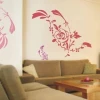 Elegant painting template with pink flowers, perfect for a stylish living room, adding charm and freshness.