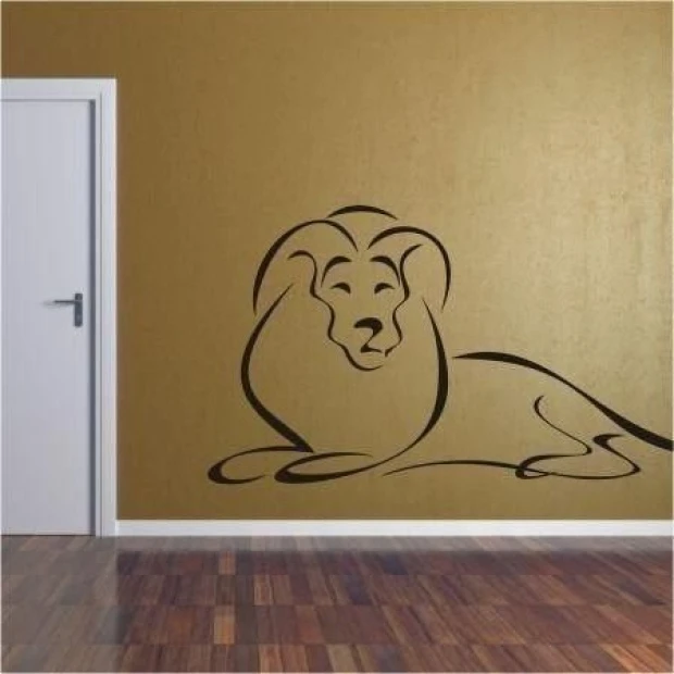 Elegant lion painting template 79 in minimalist style, perfect for modern interiors.