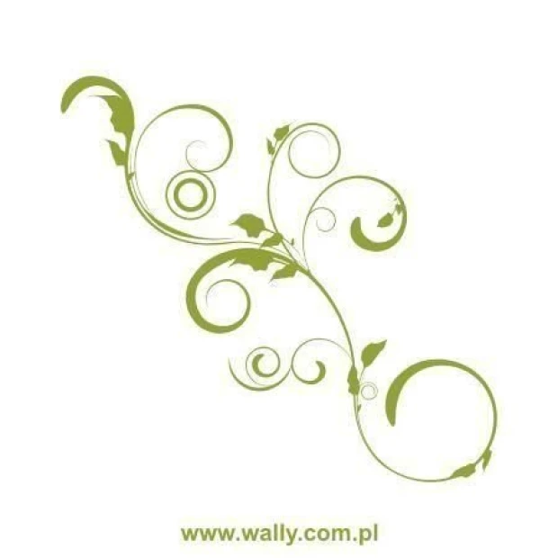 Floral painting template 0796 in soft green shades, perfect for decorating a wall.