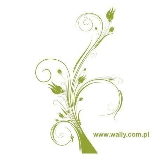 Floral painting template 0797 in subtle green, perfect for bringing nature into modern decor.